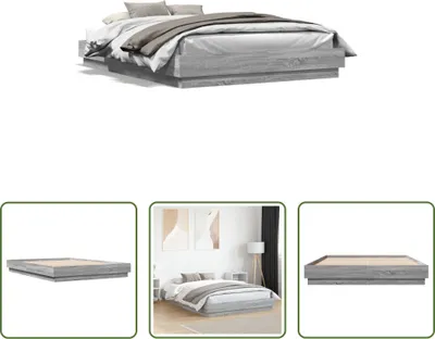 Produktbild von The Living Store Bettgestell Grau Sonoma 140x200 cm Holzwerkstoff