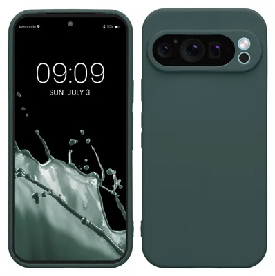 Produktbild von kwmobile Handyhülle für Google Pixel 9 Pro Hülle - weiches Handy Silikon Case - Schutzhülle Cover - Blaugrün