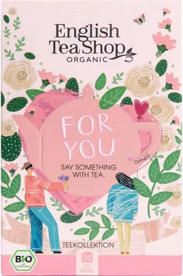 Zdjęcie produktu dla ZESTAW HERBAT I HERBATEKDLA ZAKOCHANYCH (FOR YOU - 5 SMAKÓW) (20 x 2,05 g) 41 g - ENGLISH TEA SHOP