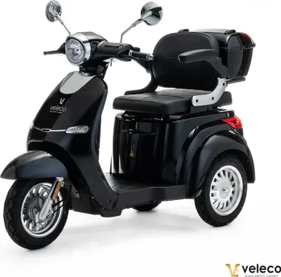 Obrázok produktu pre Veleco Cristal - kolobežka 3 kolieska - moderný dizajn - kompletne zostavená - 1000W - veľké kolesá - trojkolka - elektrická kolobežka - e-kolobežka - (čierna)