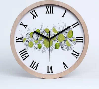 Produktbild von Holzuhr 30fi cm wanduhr - schwarze Spitzen - Kalk Eiswürfel