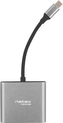 Obrázek produktu pro NATEC Fowler Mini, USB 2.0 Type-C, Šedá, HDMI, USB 3.2 Gen 1 (3.1 Gen 1) Type-A, USB 3.2 Gen 1 (3.1 Gen 1) Type-C, USB, 59 mm, 52 mm