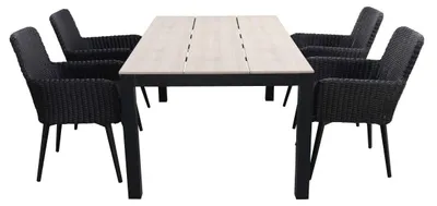 Produktbild von 5-teiliges Gartenset | 4 Pisa Gartenstühle  | Limasol Gartentisch | 160 cm