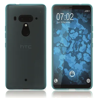 Produktbild von PhoneNatic Case kompatibel mit HTC U12+ - türkis Silikon Hülle transparent Cover