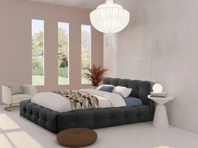 Produktbild von Polsterbett Doppelbett AURORA 180x200cm in Stoff Boston Schwarz
