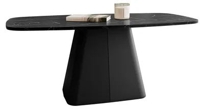 Produktbild von MIRJAN24 Couchtisch Noa, Wohnzimmer Kaffeetisch, Basis aus Stahl (Farbe: Schwarz / Black Pietra Grigia)