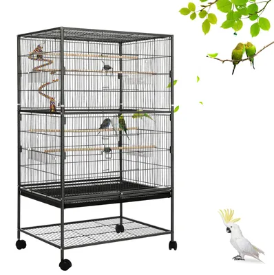 Immagine prodotto di Gabbie per uccelli - Gabbie in metallo - 52 x 78 x 132 cm - Con vaschetta estraibile - Adatte per canarini, pappagalli e fringuelli