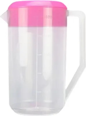 Produktbild von JMXIANG Getränkebehälter mit großem Fassungsvermögen, hitzebeständiger Krug für kaltes Wasser, Saftkrug aus Kunststoff, Haushaltsteekanne, Wasserkocher mit Deckel (Pink)