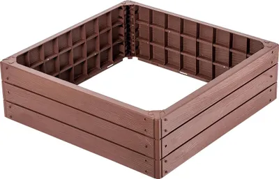 Image de Jardinière surélevée pour légumes - Bac à plantes - 75 x 75 cm - Carré - Marron