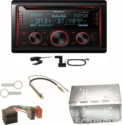 Produktbild von Pioneer FH-S820DAB DAB+ Bluetooth FLAC Einbauset für Golf 4 Passat 3B 3BG Lupo