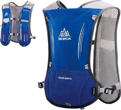 Produktbild von Hydratationsrucksack für Trailrunning und Marathonlaufen - blauer Trinkbeutel - Fahrrad- und Wandertragegurt - Camping und Jogging