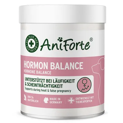 Produktbild von AniForte Hormon Balance für Hündinnen 80 g - bei Läufigkeit & Scheinschwangerschaft, unterstützt das Hormongleichgewicht, natürliche Kräutermischung