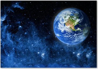 Produktbild von Tulup® Glas-Bild - 100 x 70 - Wandbild aus Glas - Wandkunst - Wandbild hinter gehärtetem Sicherheitsglas - Weltall & Science-Fiction - Erdball - Blau