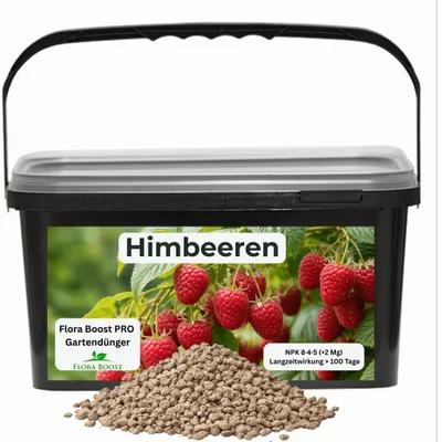 Produktbild von Flora Boost PRO Himbeerdünger, Langzeitdünger NPK 8-4-5, 1 kg