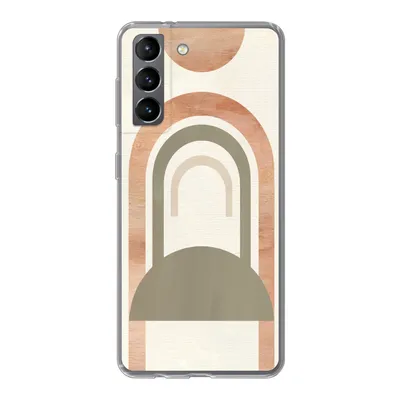 Produktbild von MuchoWow® Handyhülle Schutzhülle Hülle für Samsung Galaxy S21 Rosa - Grün - Abstrakt Silikon Softcase Handy Hülle - Softcase