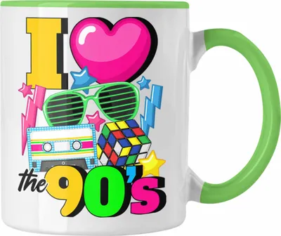 Produktbild von Trendation - 90er Jahre Girl Tasse Geschenk 90. Jahre Geschenkdidee Errinerrung (Grün)