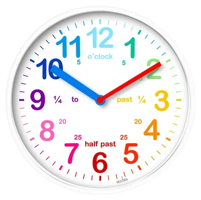 Kinder-Wanduhr Wickford, Weiß, 20 cm, Analog, Leise
