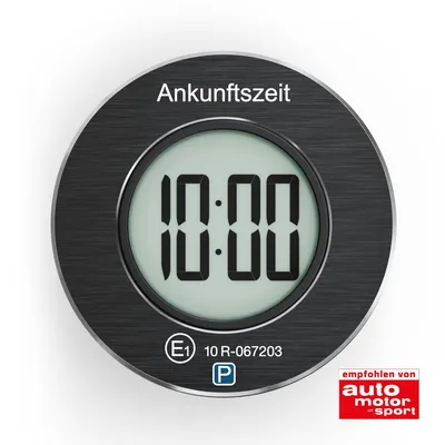 Produktbild von Needit ParkOne (NEUES Modell 2026) – Elektronische Parkscheibe mit Magnet-Halterung aus Metall – Automatische Parkzeiterfassung – Abnehmbar - Schwarz