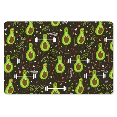 Produktbild von MuchoWow® Mauspad Mousepad Avocado - Fitness - Muster 27x18 cm - Mousepads - Maus Mat - Pad - Mausunterlage - Büroartikel - Desk Matten