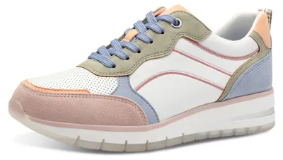 Produktbild von MARCO TOZZI Damen Sneaker flach mit Schnürsenkeln Chunky-Sohle, Weiß (White Comb
