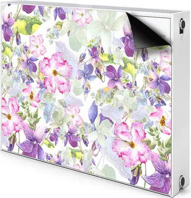 Produktbild von Magnet Heizkörper Heizkörper-Abdeckung Heizkörperabdeckung 100x60 cm  - Lilane Blumen
