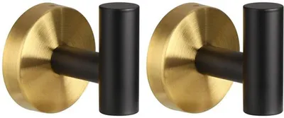 Produktbild von Unyqoos® Set aus zwei stilvollen Wandhaken in Schwarzgold für Badezimmer und Küche