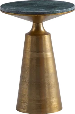 Productafbeelding van WOHNLING Bijzettafel, echt marmer, metaal, 40x40x56,5 cm. Bijzettafel, groen, goud. Kleine bijzettafel, rond. Woonkamertafel, modern, marmeren tafel
