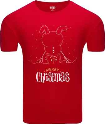 Produktbild von Diarbo Herren T-Shirt mit Weihnachtsdruck Frohe Weihnachten Schneemann Rot Gr.XXL