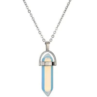 Produktbild von Agar Halskette - Eleganter transparenter Schmuck mit Naturstein-Anhänger KP34118