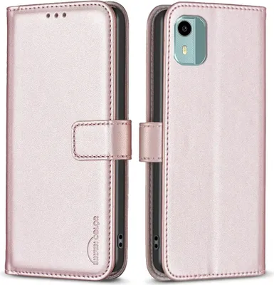 Produktbild von Nokia C12 Hülle - BINFEN Klapphülle - Roségold