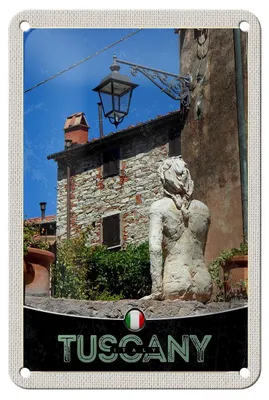 Produktbild von Blechschild Reise 12x18cm Toskana Italien Frauenskulptur Dekoration