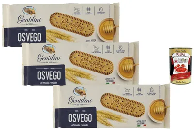 Produktbild von Gentilini Italian Gourmet Italienische Malz-Honig-Kekse 3x250g mit Polpa
