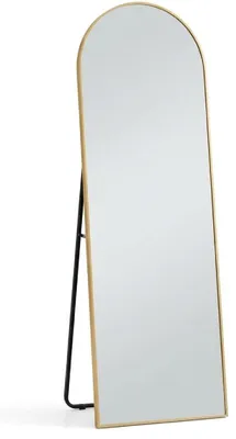 Obrázok produktu pre Celotělové stojace zrkadlo, oblé, 150 x 50 cm, zlatá farba