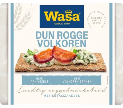 Produktbild von Wasa Dünn Roggen Vollkorn Knäckebrot 220g – Knusprig, ballaststoffreich, gesund