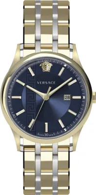 Produktbild von Versace VE4A00720 Aiakos blau gold silber Edelstahl Armband Uhr Herren NEU