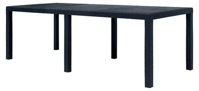 Produktbild von Gartentisch Kunststoff Rattan-Optik Balkontisch Terassentisch Anthrazit, 220 x 90 x 72 cm