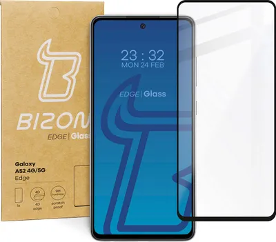 Produktbild von Bizon Glass Edge Panzerglas für Galaxy A52s 5G, A52 4G/5G, Schwarz