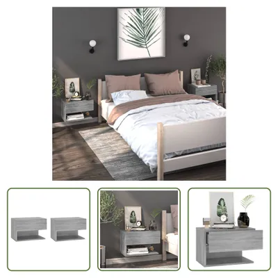 Produktbild von The Living Store Wand-Nachttische 2 Stk. Grau Sonoma