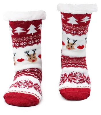 Image de Chaussettes De Noël Douces Et Chaudes Suloli, Chaussettes D'hiver Antidérapantes, Chaussures D'intérieur Thermiques