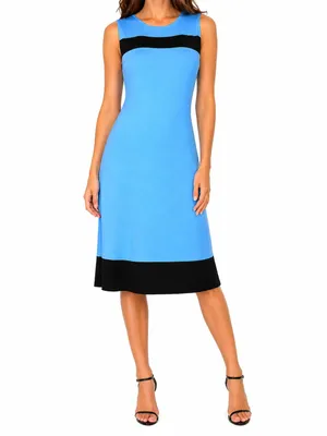 Produktbild von 312370 Passport Damen Kleid Hellblau Gr. 40 – 92% Viskose, 6% Polyamid, 2% Elasthan