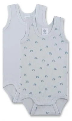 Produktbild von Sanetta Baby-Body ärmellos (Doppelpack) blau Regenbogen 104