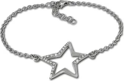 Produktbild von Amello Armband Damen Stern Edelstahl silber weiß Schmuck D2ESAX23W8