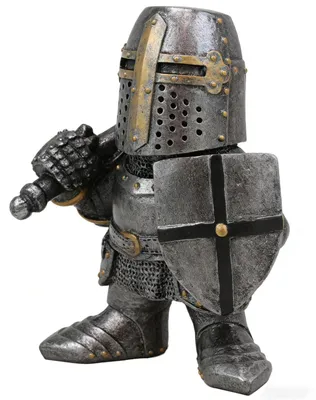 Zwergenritter Gartenfigur, 12,5 cm, Kunstharz, handbemalt