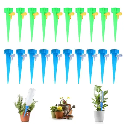 Produktbild von 20 Stück Automatisches Bewässerungsset mit Tropfspitzen – Einstellbare Tropfer für Pflanzen