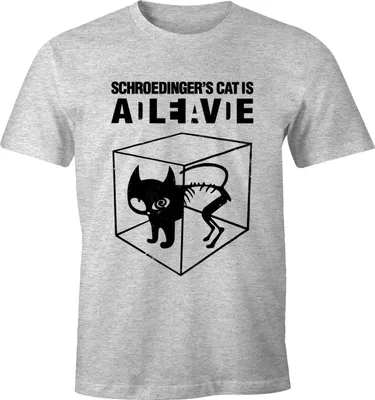 Produktbild von Schroedingers Katze Herren T-Shirt Fun-Shirt Moonworks® grau-meliert L