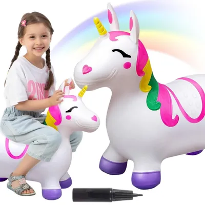 Immagine prodotto di Woopie Maglione in gomma per saltare Unicorno bianco + pompa