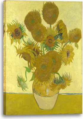 Produktbild von Leinwandbild (80x120cm): Vincent van Gogh - Sonnenblumen (1888), echter Holz-Keilrahmen inkl. Aufhänger, handgefertigt in Deutschland