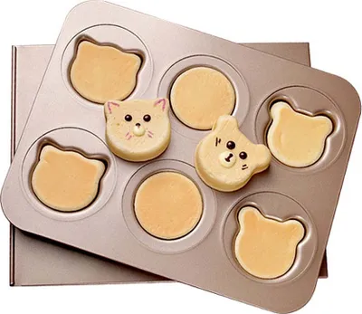 Obrázok produktu pre Forma na koláč s vekom, 6-dutinová forma na pečenie muffinov s nepriľnavým povrchom pre zvieratá na pečenie v rúre