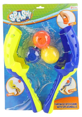Produktbild von Toi-Toys - SPLASH Wasser Ballfangspiel (2 Fangschaufeln + 3 Bälle) Wasserspielzeug Wasserbomben