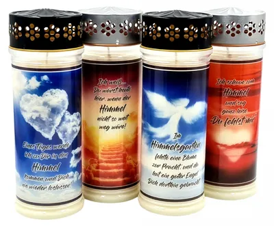 Produktbild von 4er SET Premium 7 Tage Design Grablicht "HIMMEL"